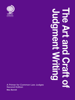 cover image of The Art and Craft of Judgment Writing